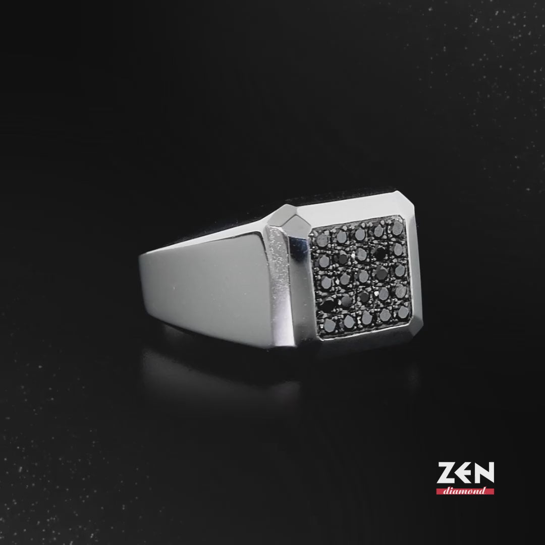 0.25 ct. Herren Silberring