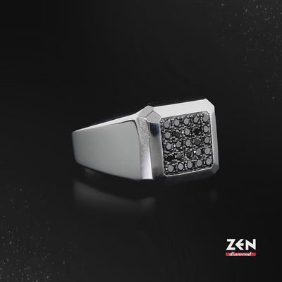0.25 ct. Herren Silberring