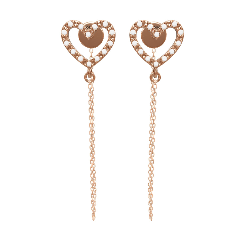 0.13 ct. Heart Diamond Earrings