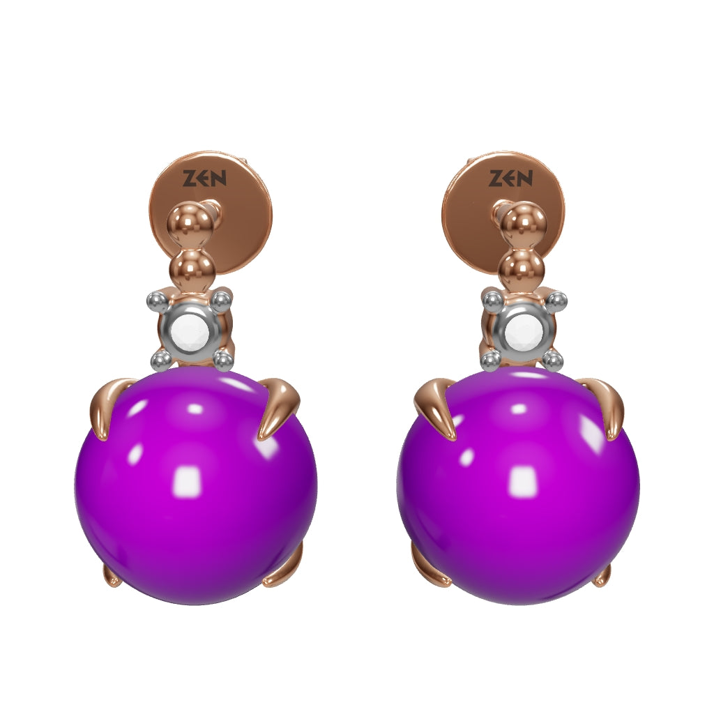 6.04 ct. Cabochon Amethyst Stud Earrings