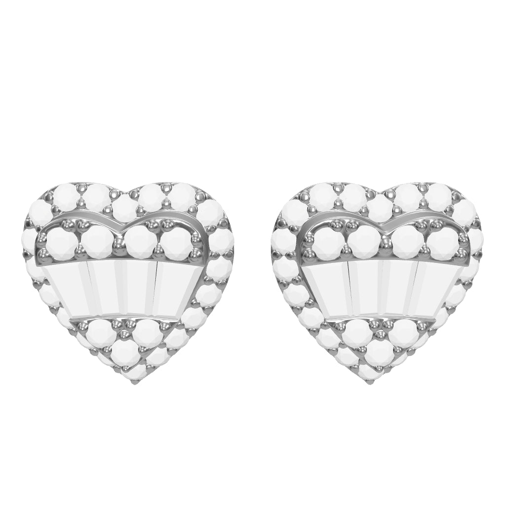 0.50 ct. Baguette Herz Ohrringe