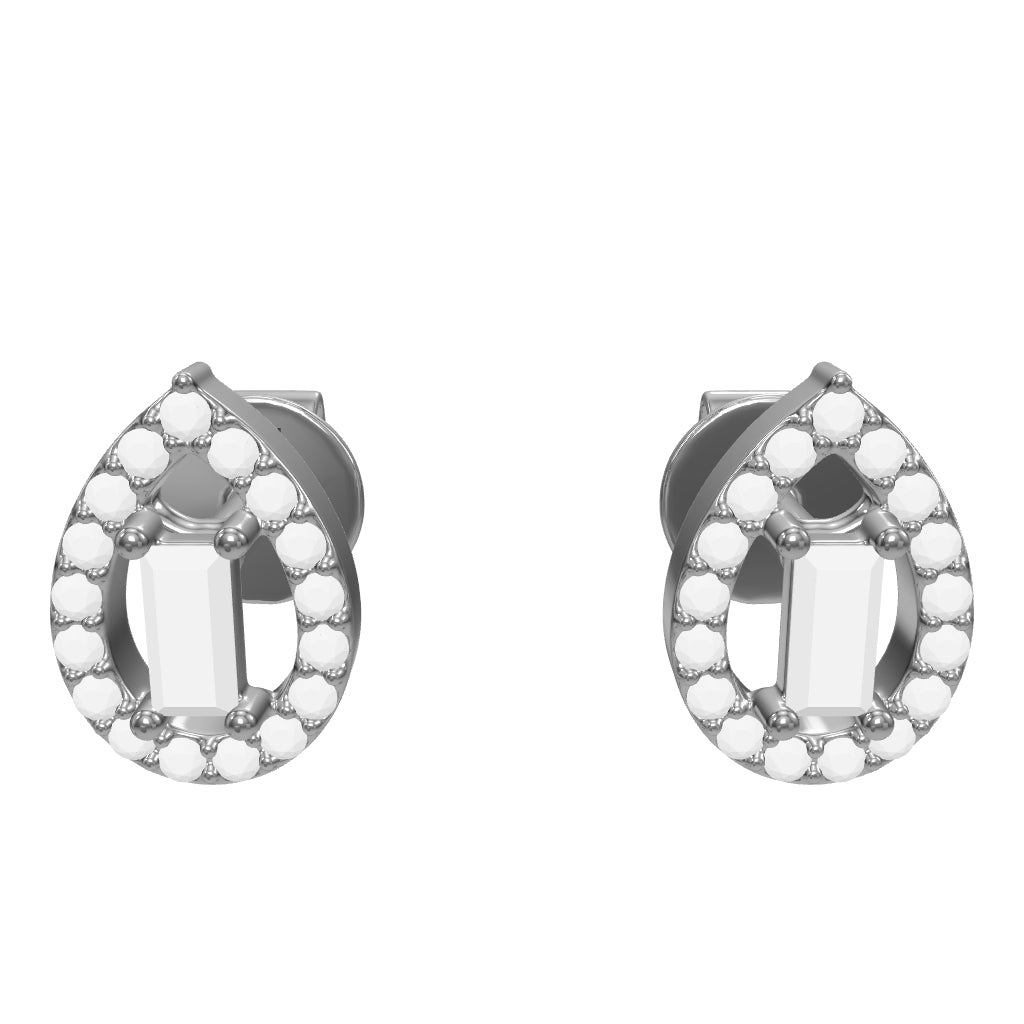 0.31 ct. Baguette Diamant Ohrringe