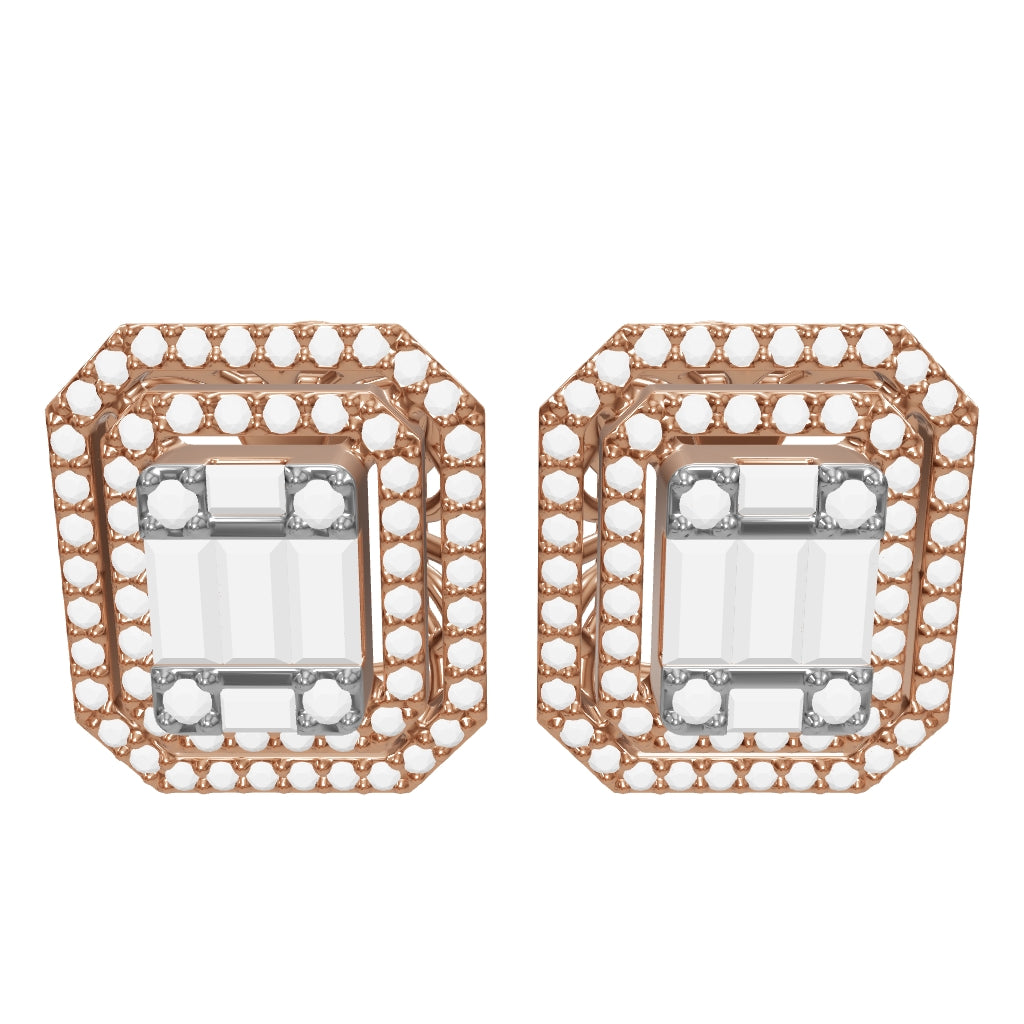 0.83 ct. Baguette Diamant Ohrringe