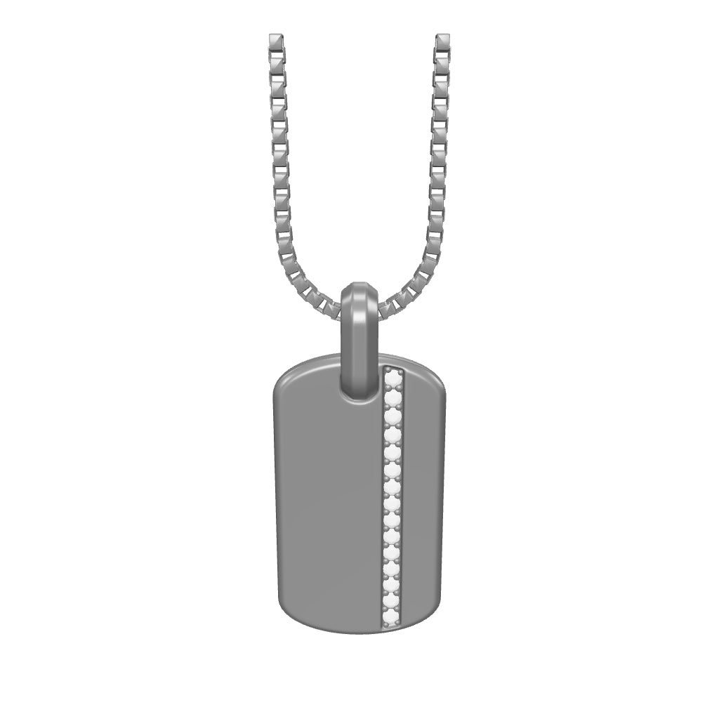 0.40 ct. Herren Silber Halskette