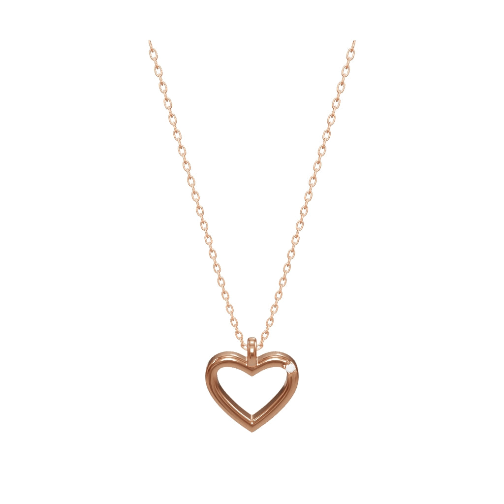 0.01 ct. Heart Diamond Necklace