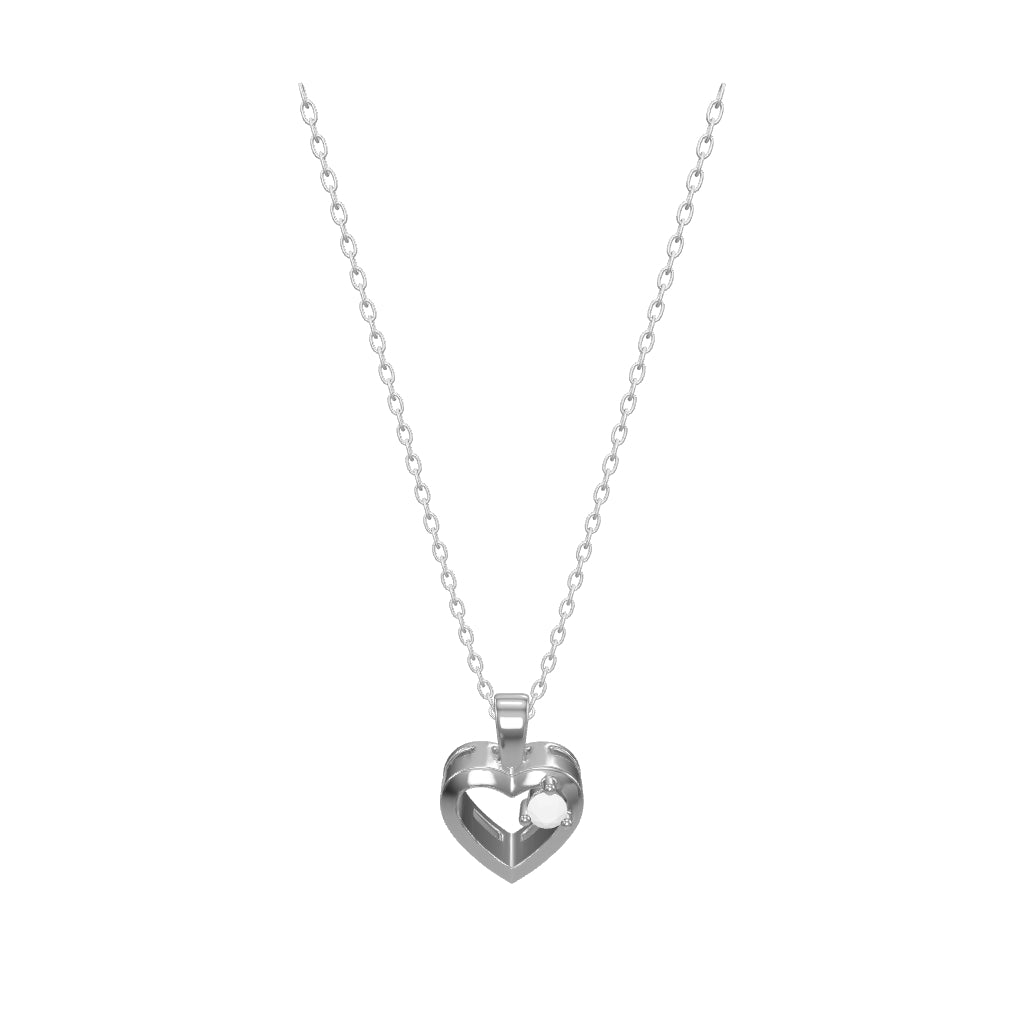 0.04 ct. Heart Pendant with Chain