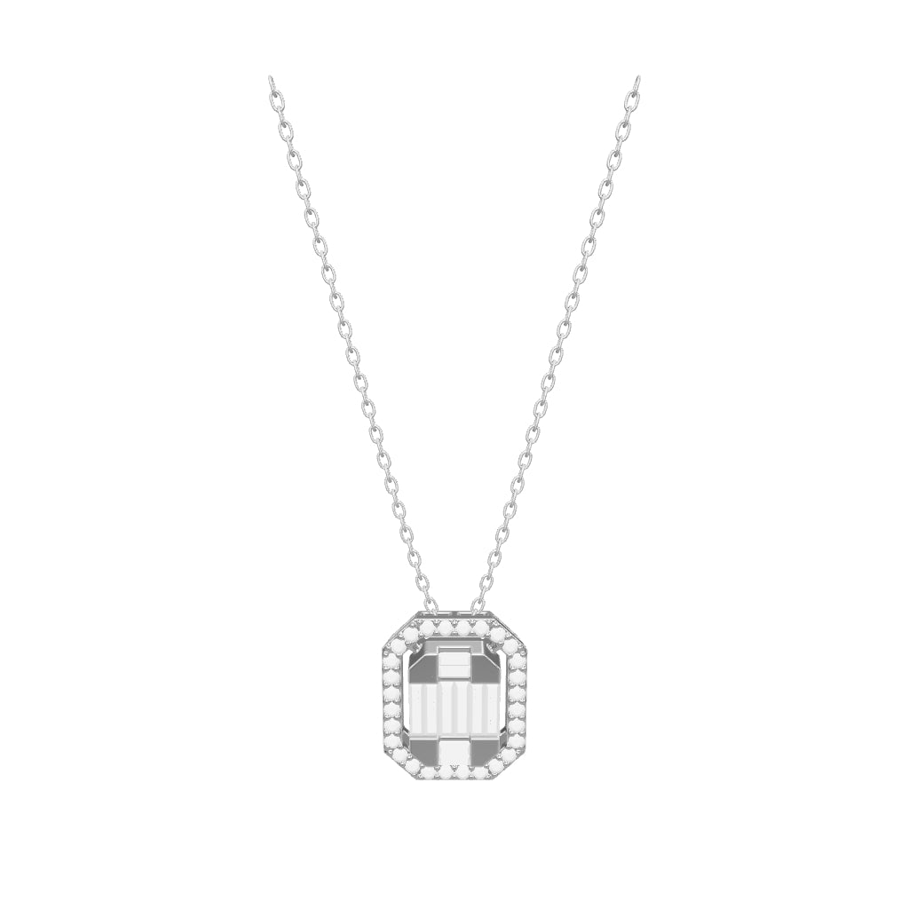 0.41 ct. Baguette Diamant Halskette