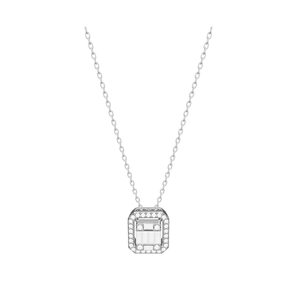 0.19 ct. Baguette Diamant Halskette