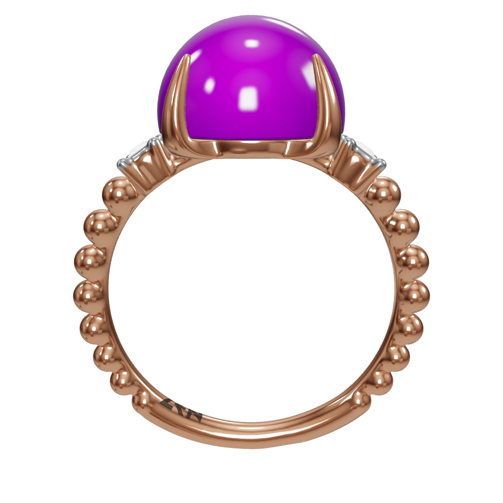 3.79 ct. Cabochon Amethyst Ring