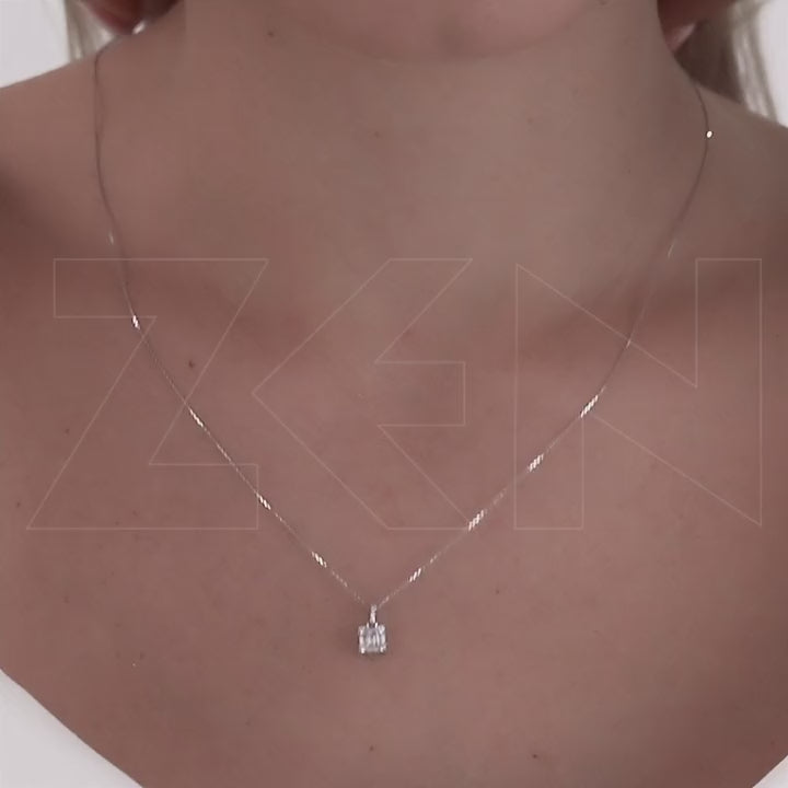 0.19 ct. Baguette Diamant Halskette