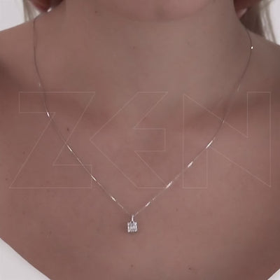 0.19 ct. Baguette Diamant Halskette