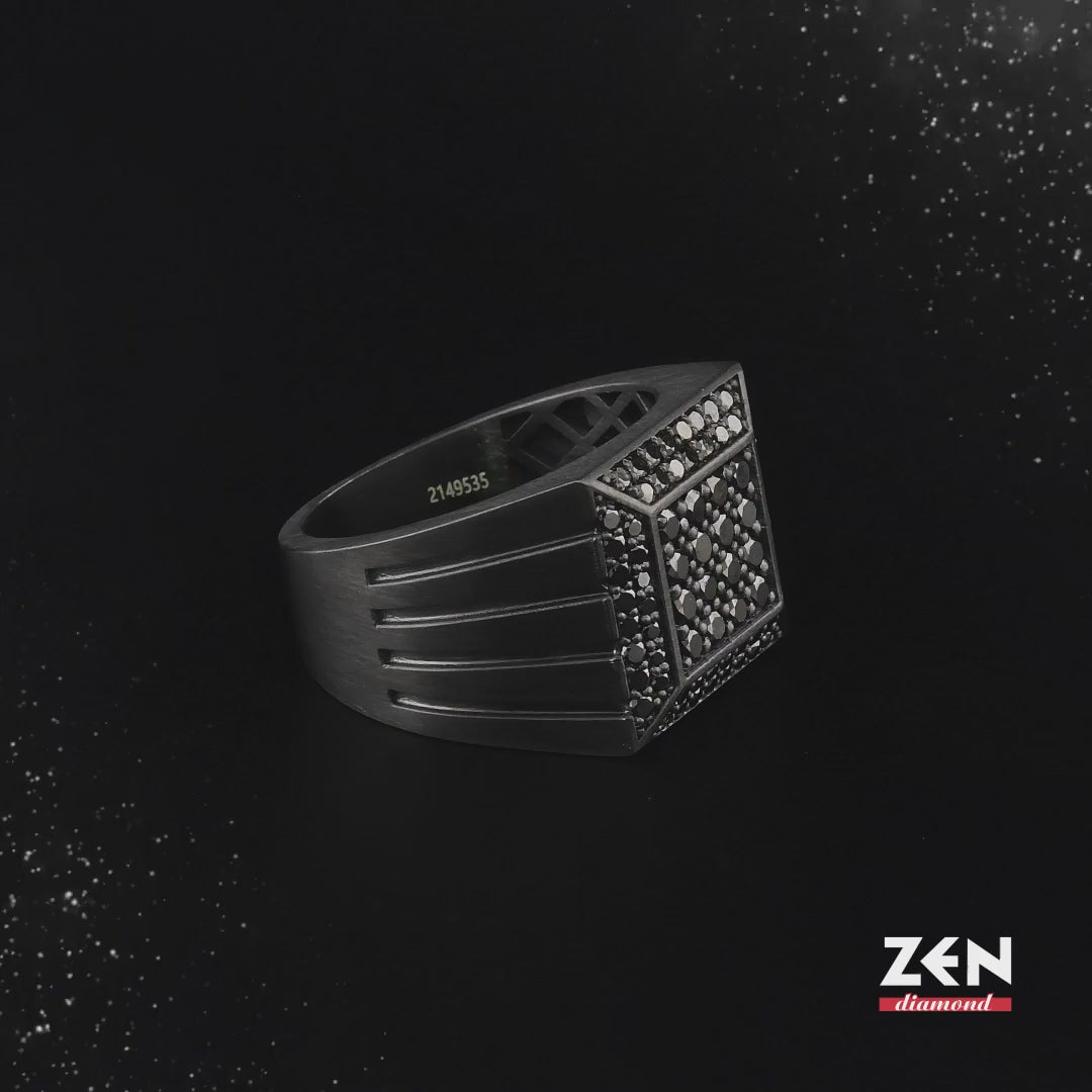 1.40 ct. Herren Silberring