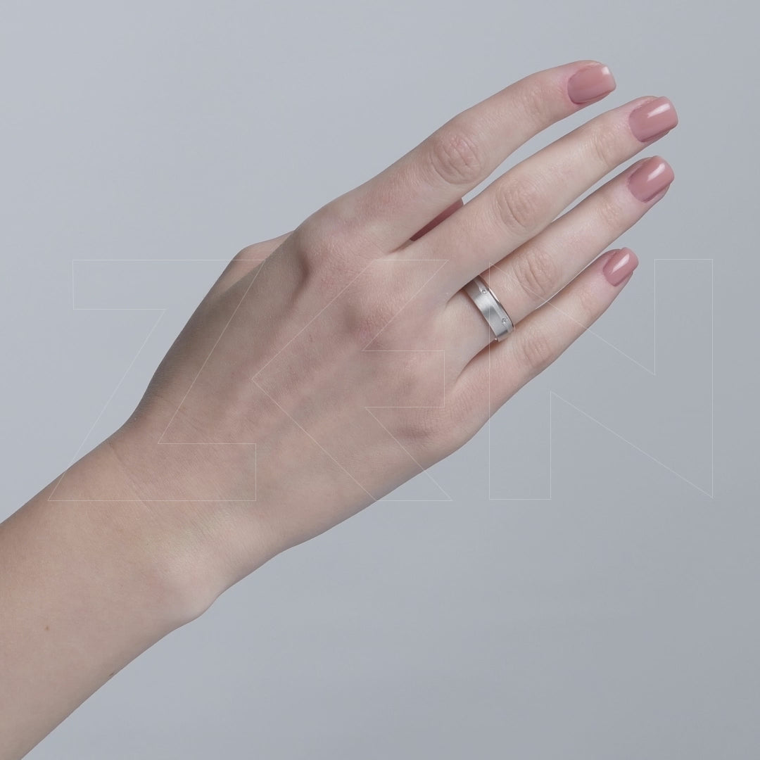 0.08 ct. Moderner Ehering für Damen
