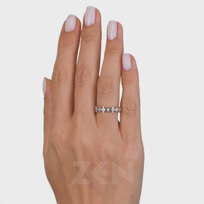 0.09 ct. Halbmemoire Diamantring
