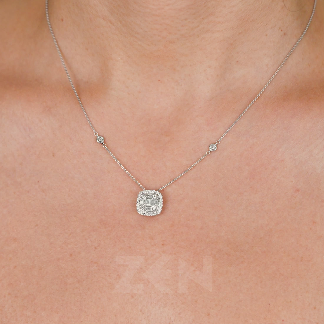 0.74 ct. Baguette Diamond Necklace