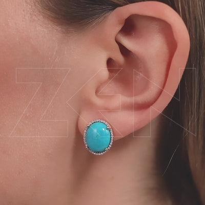 6.37 ct. Turquoise Stud Earrings