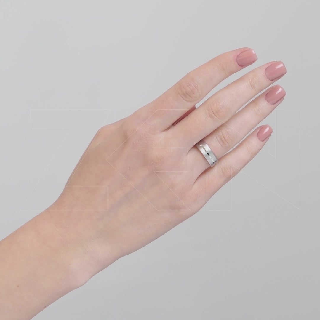 0.06 ct. Moderner Ehering für Damen