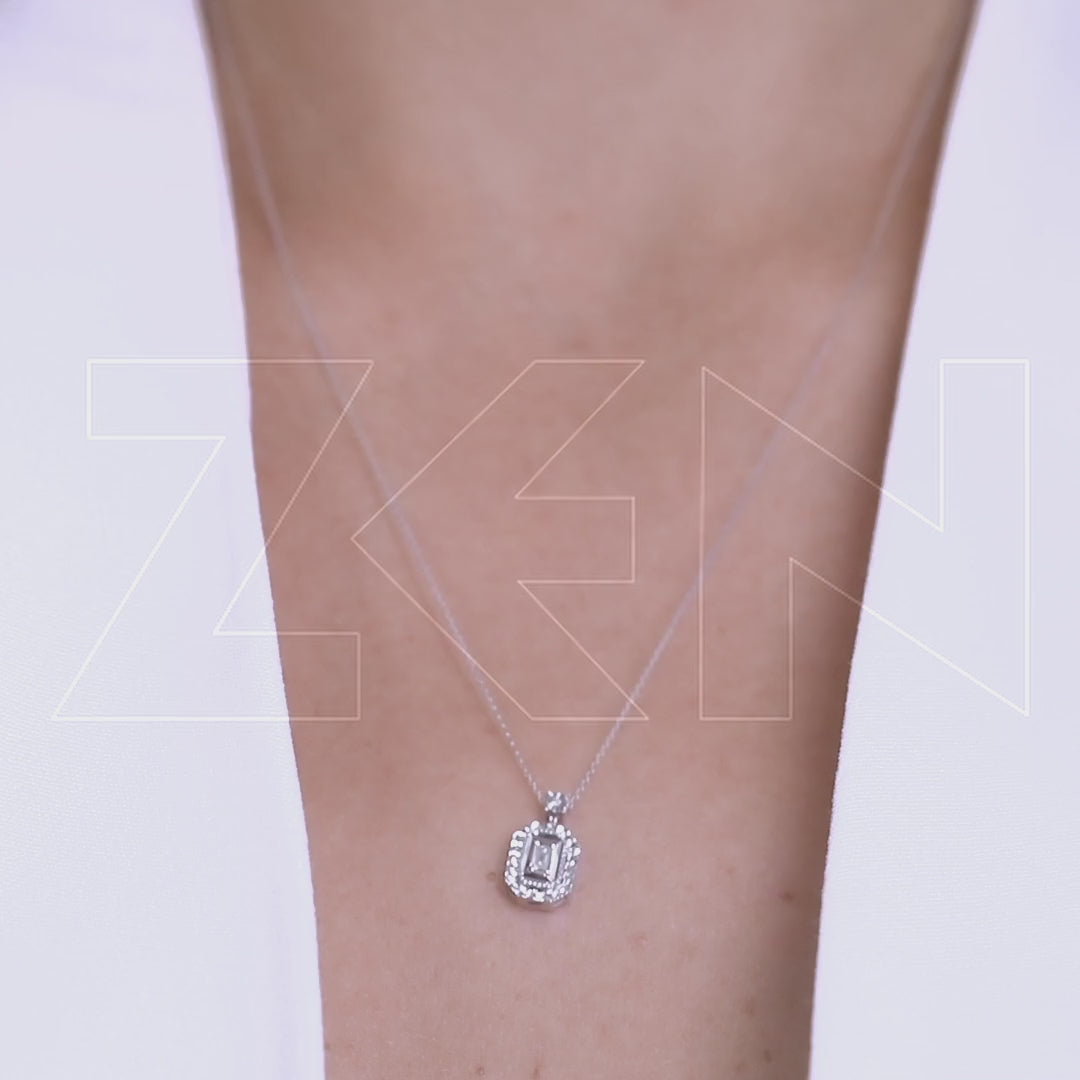 0.04 ct. Baguette Diamond Necklace
