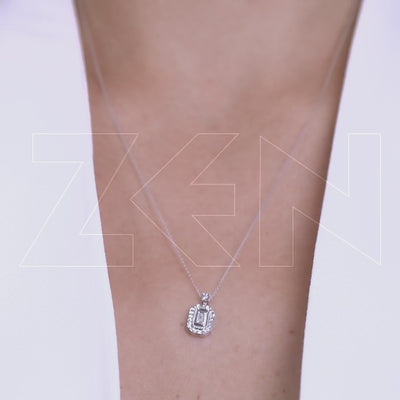 0.04 ct. Baguette Diamond Necklace