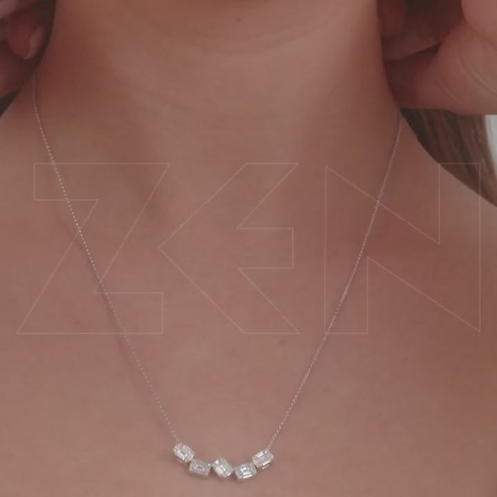 0.60 ct. Baguette Diamant Halskette
