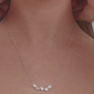 0.60 ct. Baguette Diamant Halskette