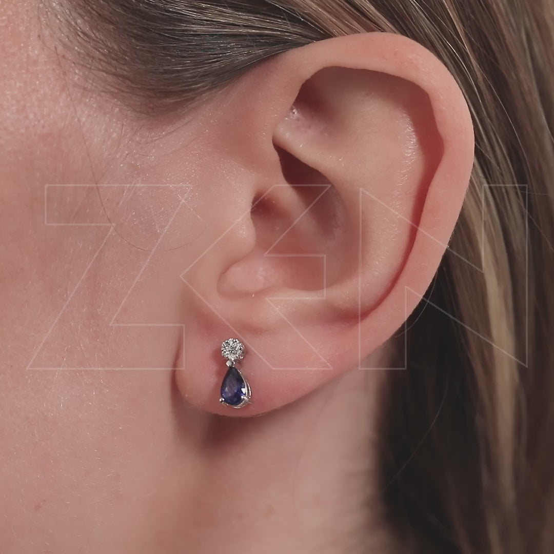 0.88 ct. Saphir Ohrstecker