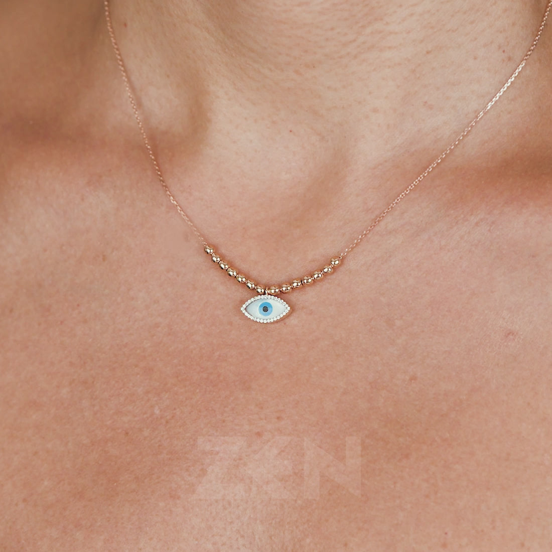 0.08 ct. Augen Diamant Halskette