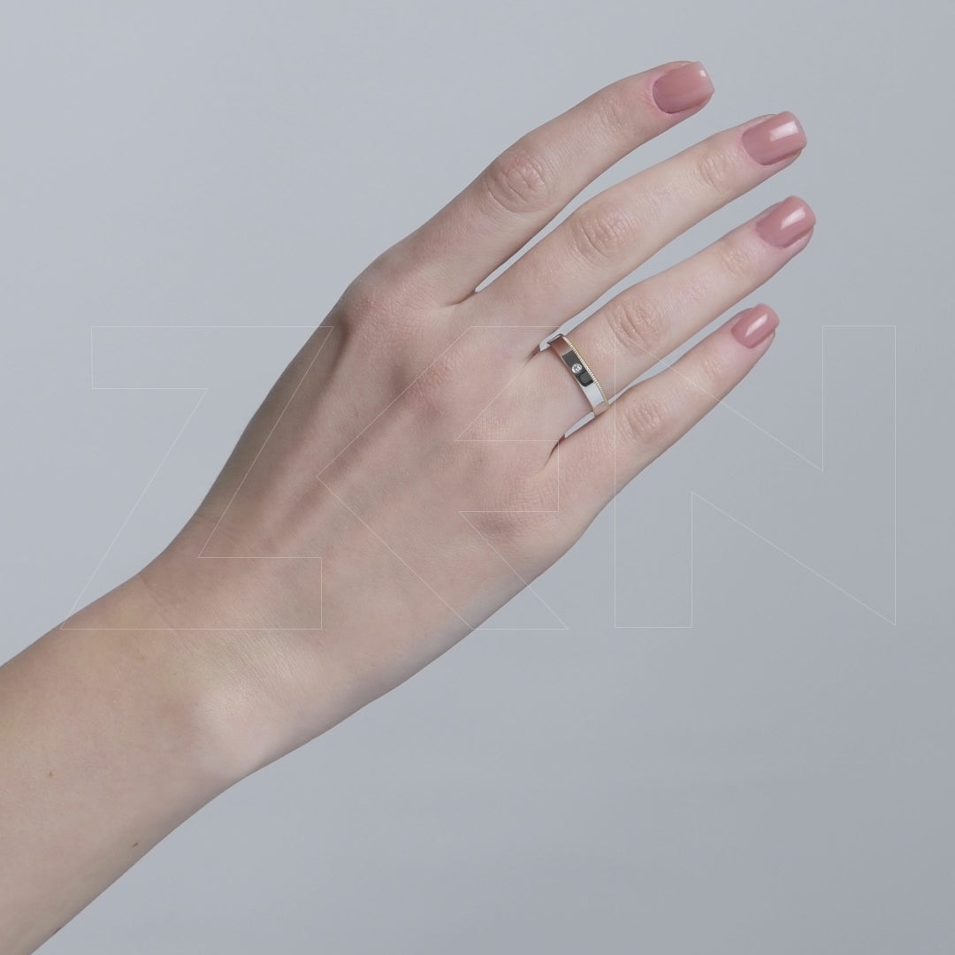 0.02 ct. Moderner Ehering für Damen