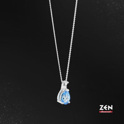 1.22 ct. Blauer Topas Halskette