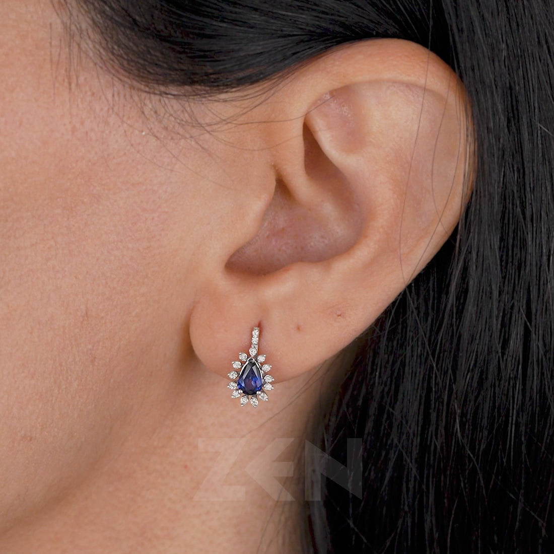 0.56 ct. Sapphire Earrings