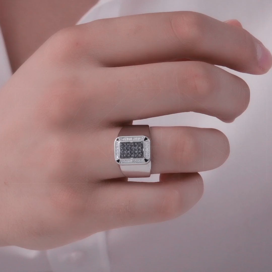 0.45 ct. Men Silver Ring