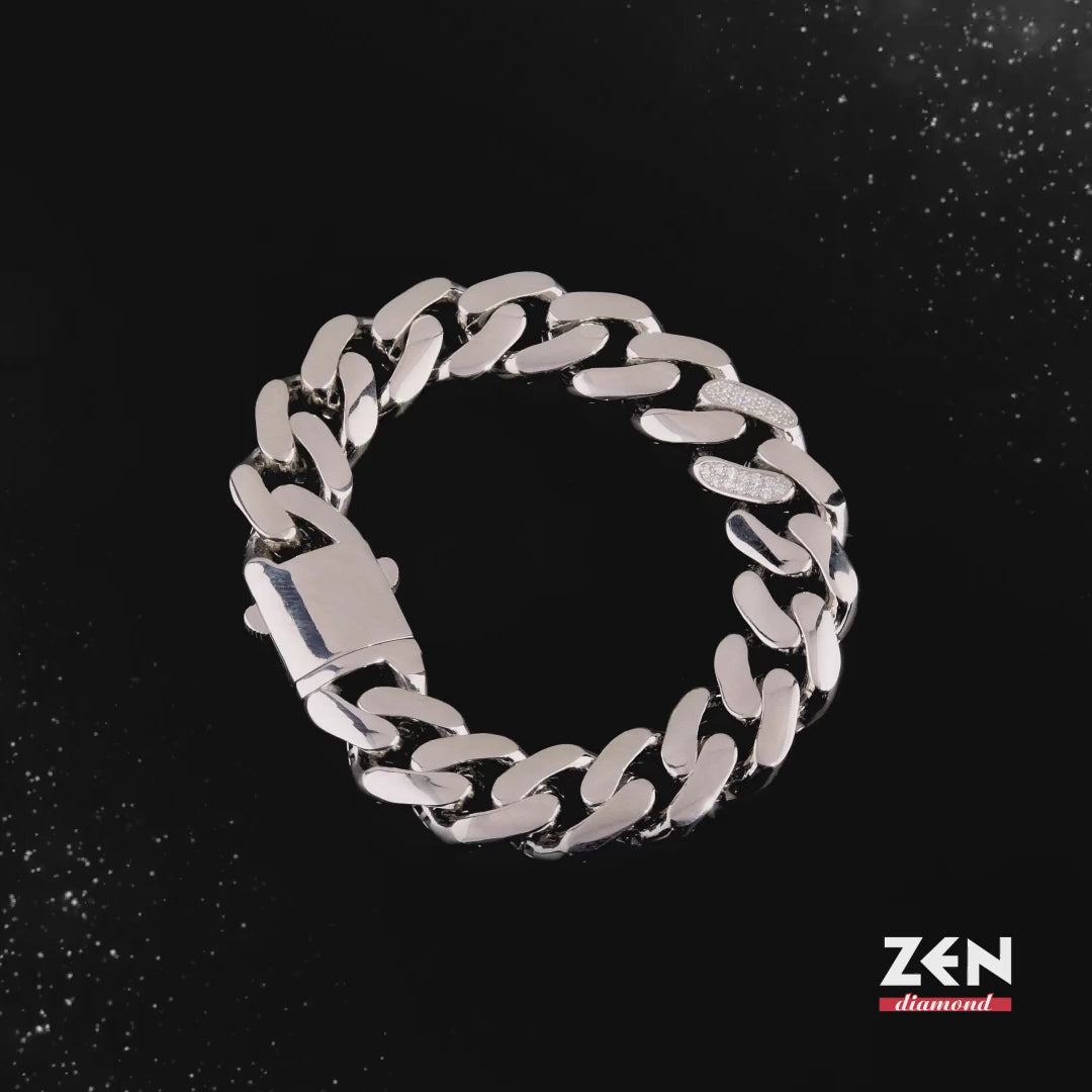 0.30 ct. Herren Silber Diamantarmband