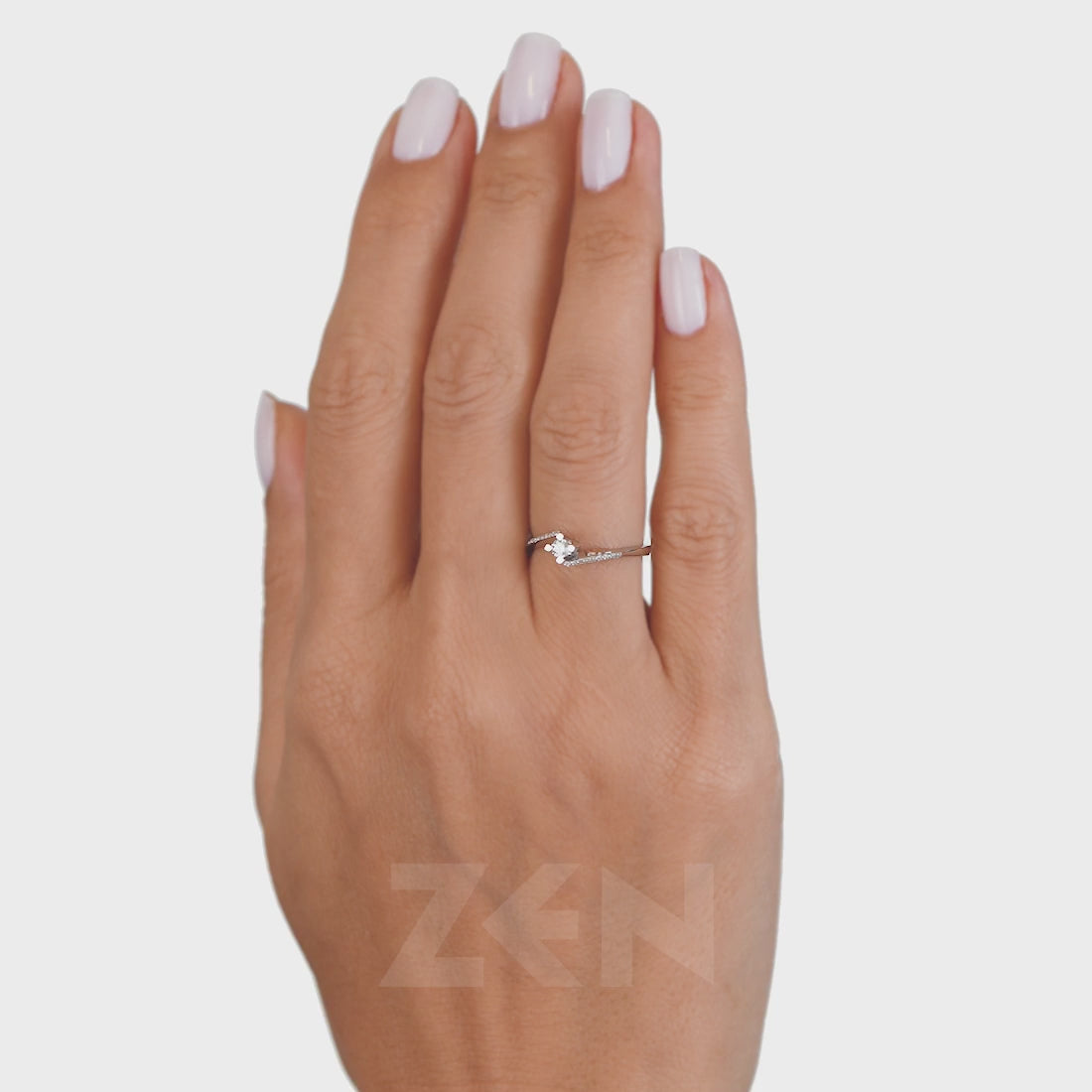 0.15 ct. Sidestone Diamond Engagement Ring