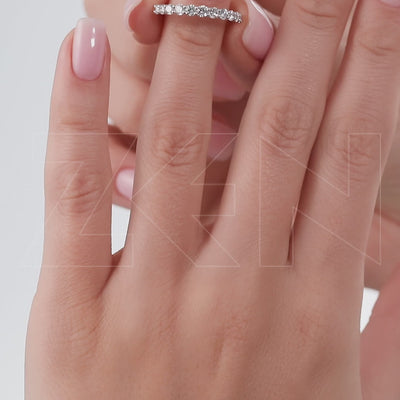 0.70 ct. Halbmemoire Diamantring