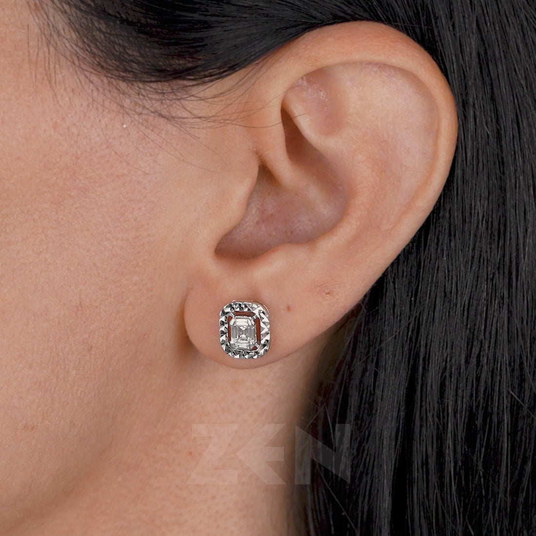 0.24 ct. Baguette Diamant Ohrringe