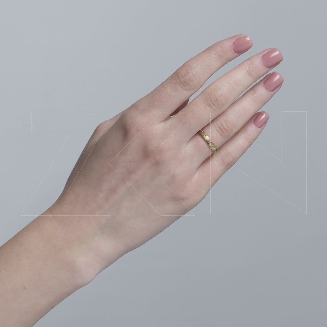0.05 ct. Moderner Ehering für Damen