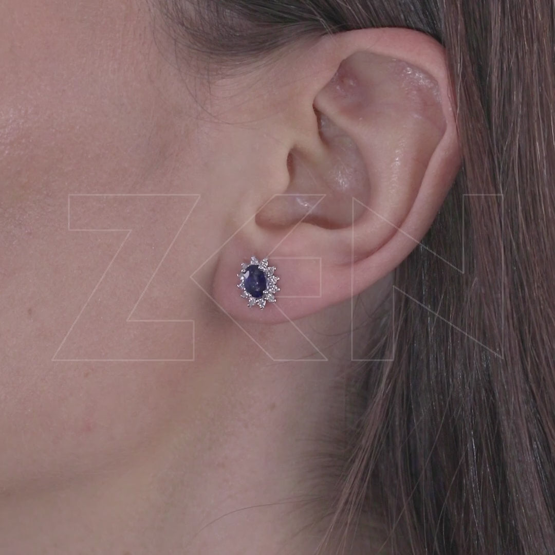 1.45 ct. Saphir Ohrstecker