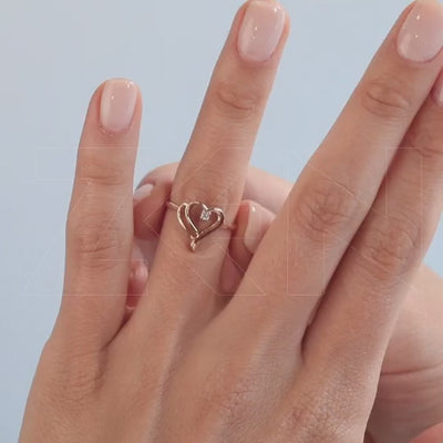 0.03 ct. Heart Diamond Ring