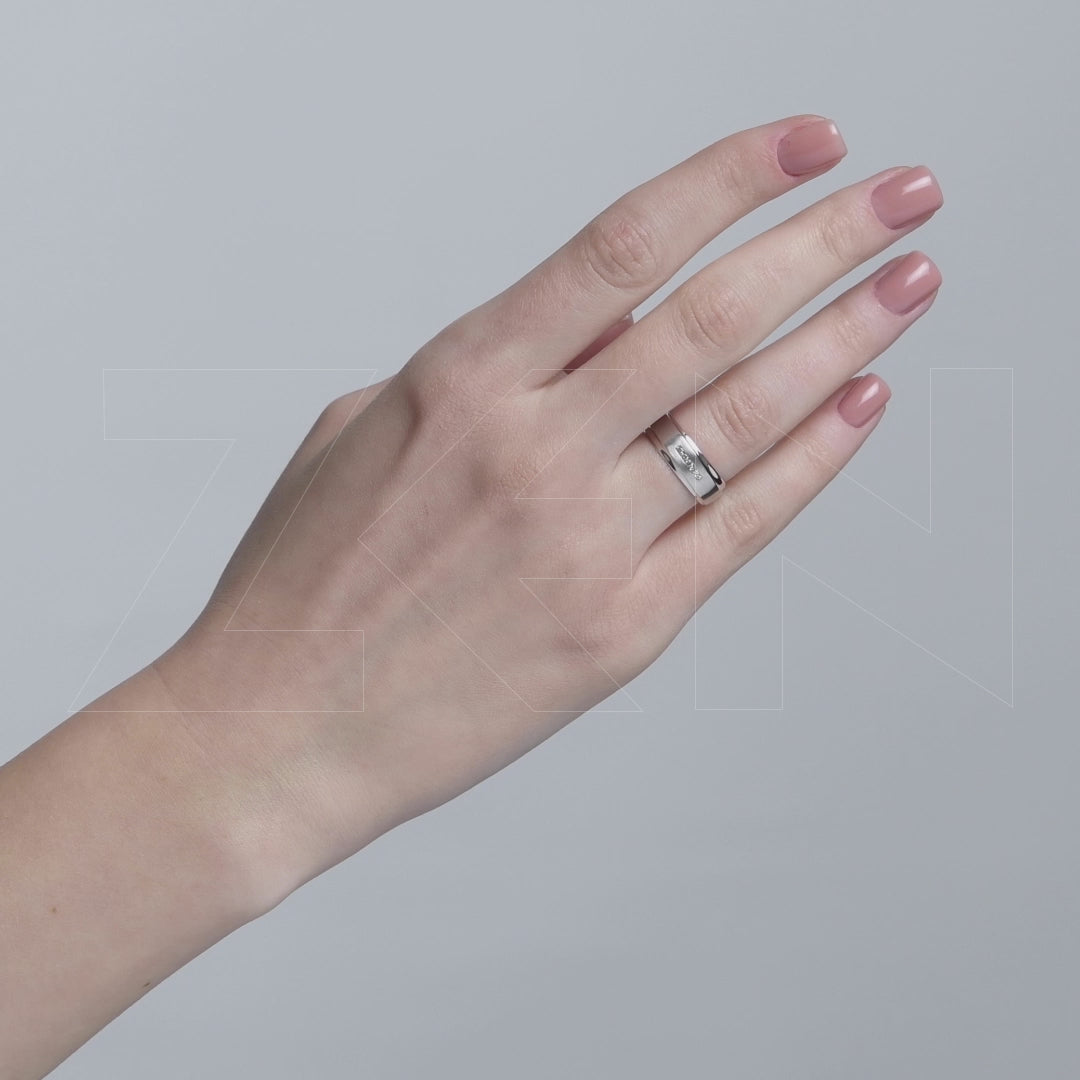 0.06 ct. Moderner Ehering für Damen