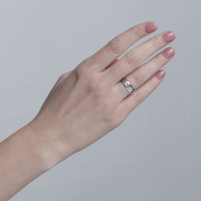 0.06 ct. Moderner Ehering für Damen
