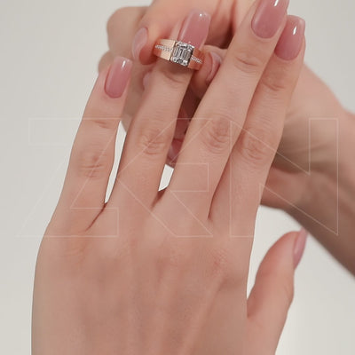 0.43 ct. Baguette Diamantring