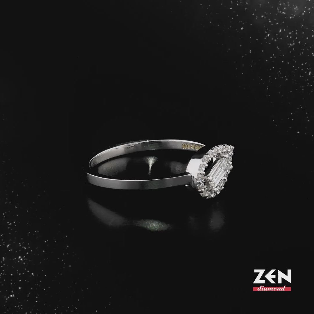 0.18 ct. Baguette Diamantring