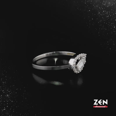 0.18 ct. Baguette Diamantring