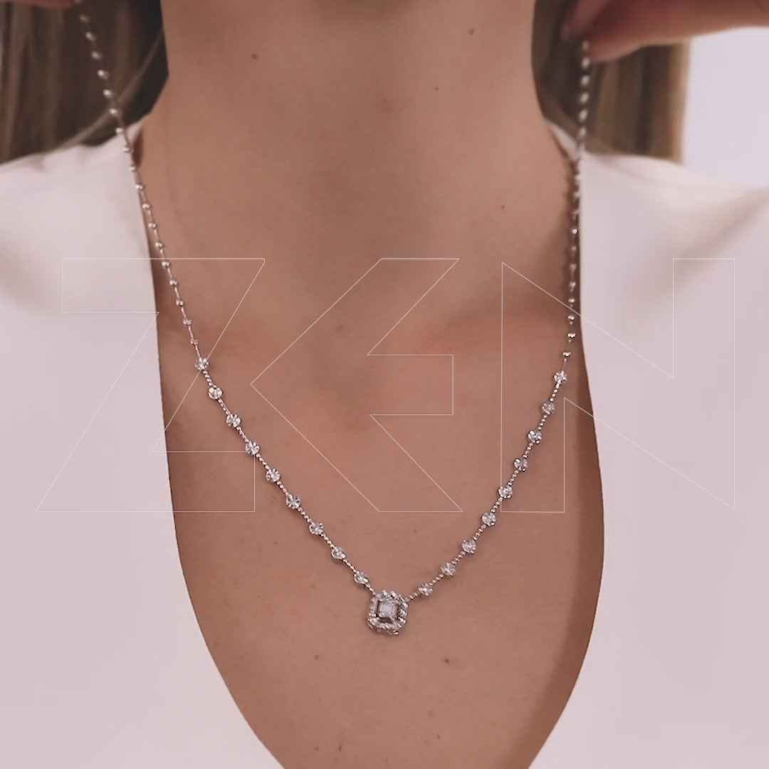 0.28 ct. Baguette Diamant Halskette