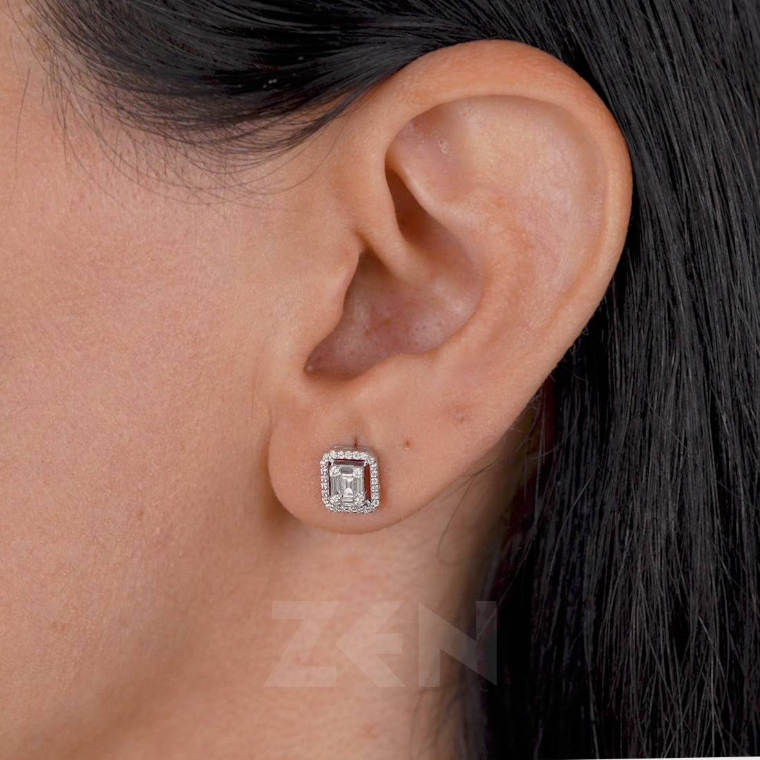 0.34 ct. Baguette Diamant Ohrringe
