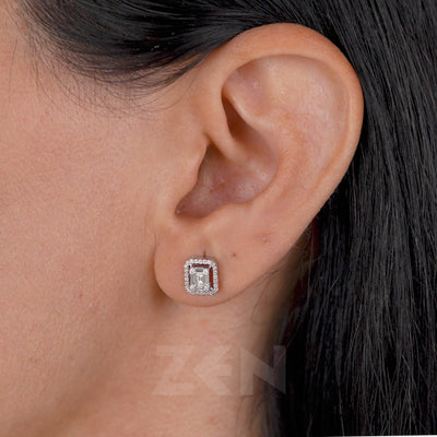 0.34 ct. Baguette Diamant Ohrringe
