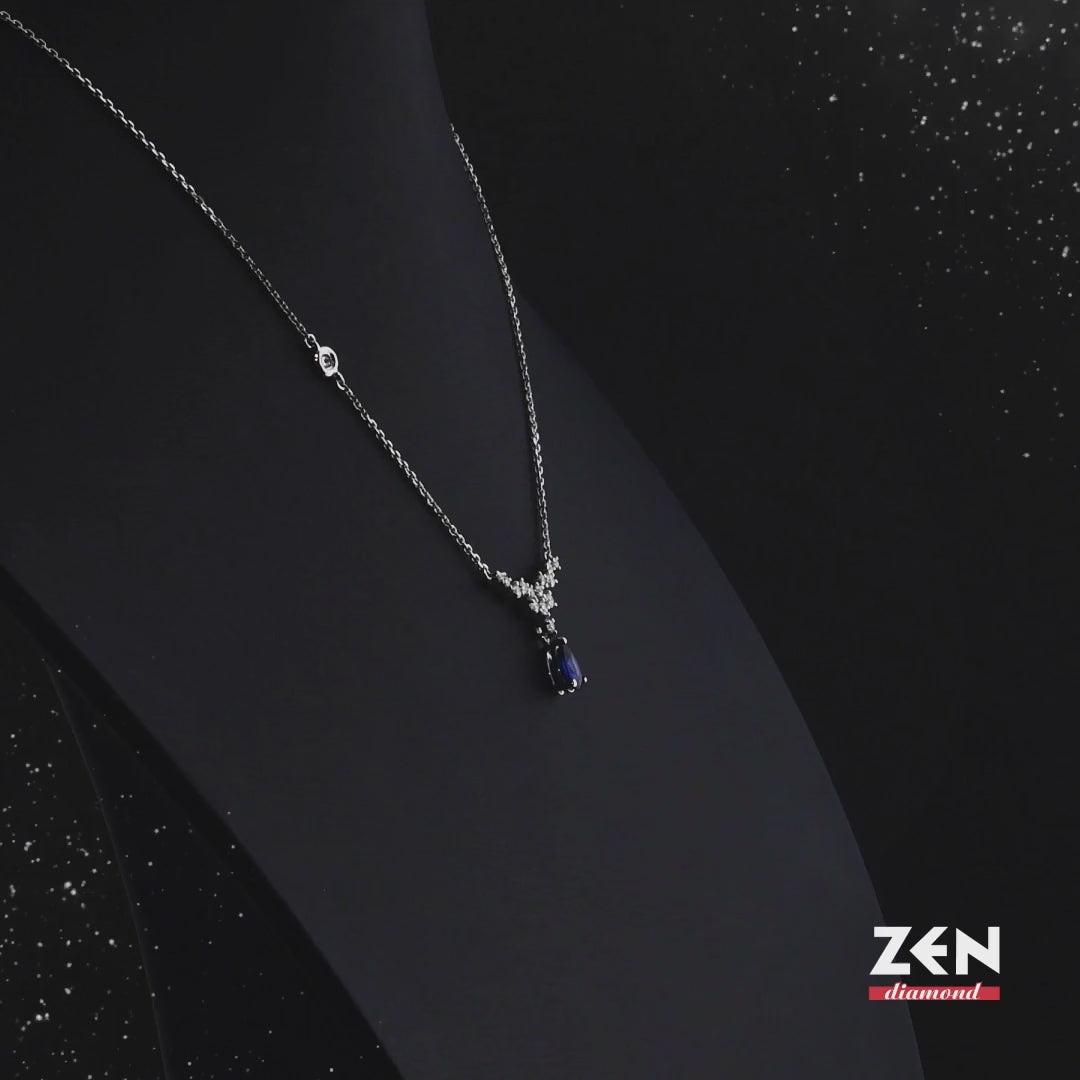 0.57 ct. Saphir Halskette