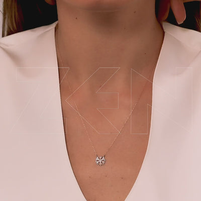 0.04 ct. Snowflake Necklace