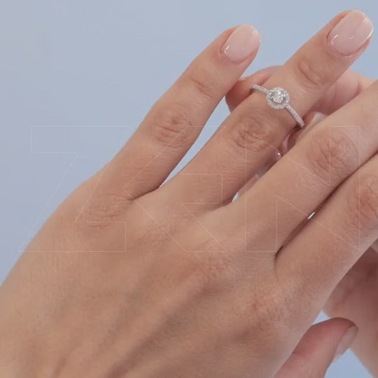 0.28 ct. Halo Diamant Verlobungsring
