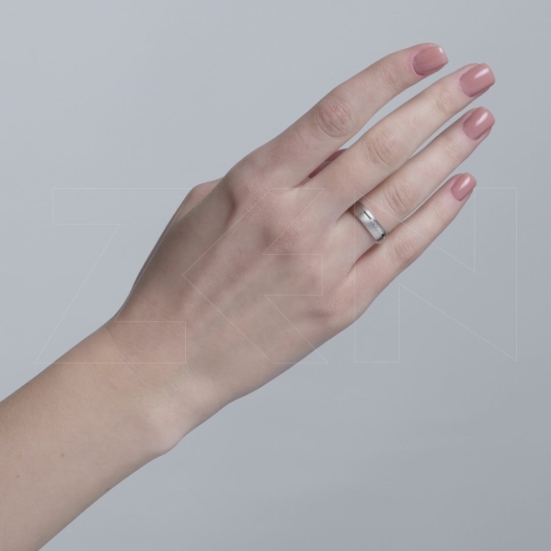 0.03 ct. Moderner Ehering für  Damen